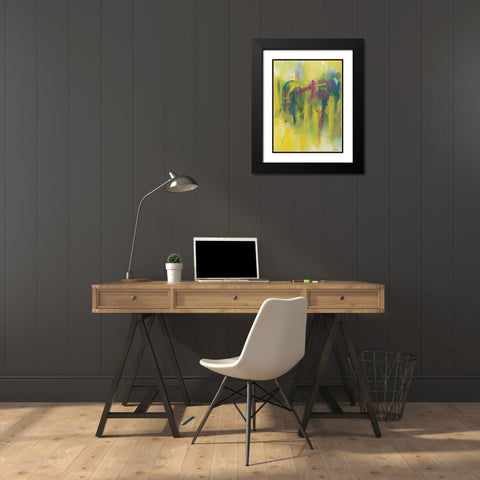 Happy Days II Black Modern Wood Framed Art Print with Double Matting by Combs, Joyce