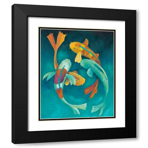 Ornamental Koi II Black Modern Wood Framed Art Print with Double Matting by Zarris, Chariklia