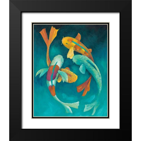 Ornamental Koi II Black Modern Wood Framed Art Print with Double Matting by Zarris, Chariklia