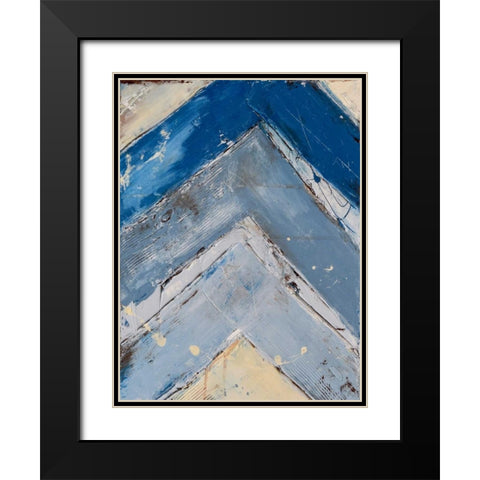 Blue Zag I Black Modern Wood Framed Art Print with Double Matting by Ashley, Erin