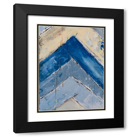 Blue Zag II Black Modern Wood Framed Art Print with Double Matting by Ashley, Erin