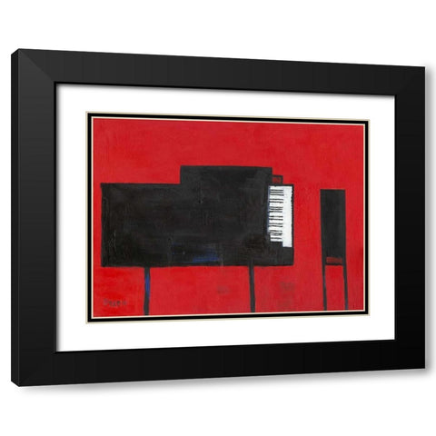 The Piano Black Modern Wood Framed Art Print with Double Matting by Dixon, Samuel