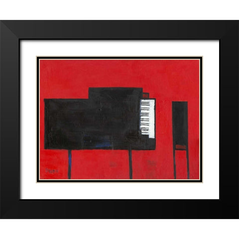 The Piano Black Modern Wood Framed Art Print with Double Matting by Dixon, Samuel