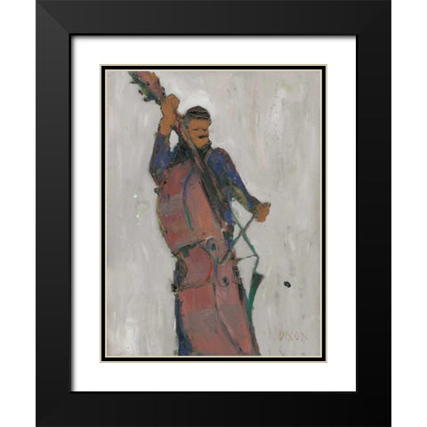 The Man Behind the Bass Black Modern Wood Framed Art Print with Double Matting by Dixon, Samuel