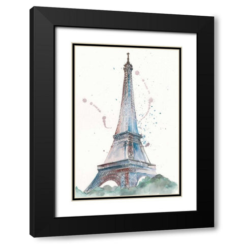 View of Eiffel III Black Modern Wood Framed Art Print with Double Matting by Wang, Melissa