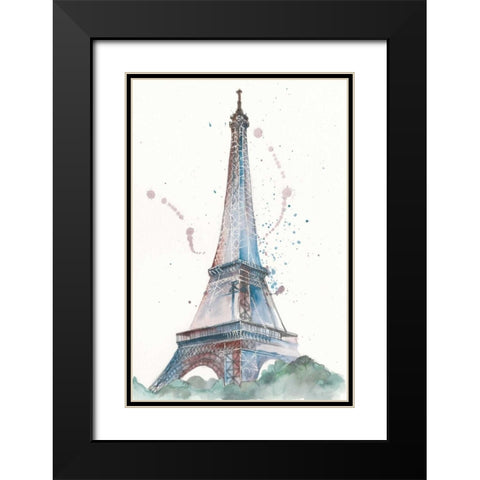 View of Eiffel III Black Modern Wood Framed Art Print with Double Matting by Wang, Melissa