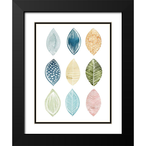 Patterned Leaves I Black Modern Wood Framed Art Print with Double Matting by Popp, Grace