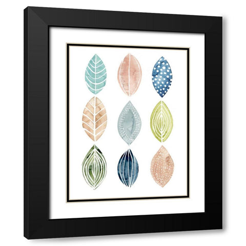 Patterned Leaves II Black Modern Wood Framed Art Print with Double Matting by Popp, Grace
