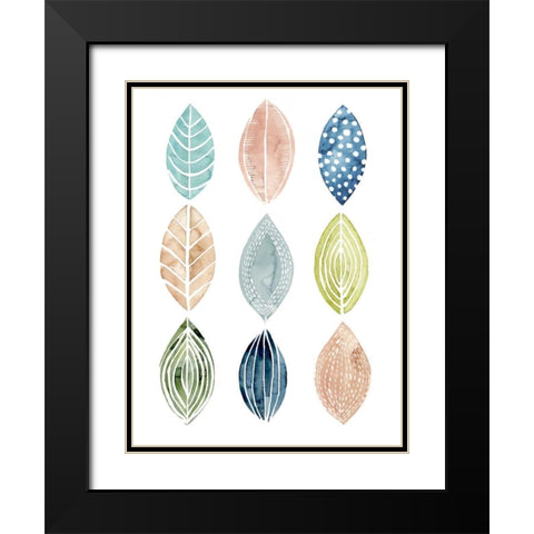 Patterned Leaves II Black Modern Wood Framed Art Print with Double Matting by Popp, Grace