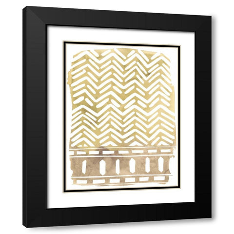 Mud Cloth Motif I Black Modern Wood Framed Art Print with Double Matting by Vess, June Erica