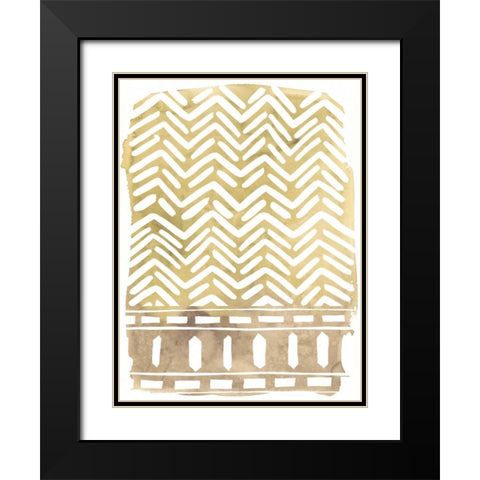 Mud Cloth Motif I Black Modern Wood Framed Art Print with Double Matting by Vess, June Erica