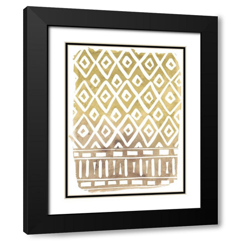 Mud Cloth Motif II Black Modern Wood Framed Art Print with Double Matting by Vess, June Erica