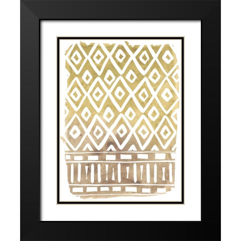 Mud Cloth Motif II Black Modern Wood Framed Art Print with Double Matting by Vess, June Erica