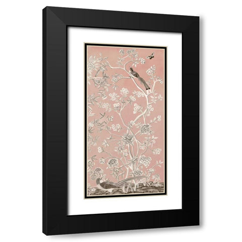 Blush Chinoiserie I Black Modern Wood Framed Art Print with Double Matting by McCavitt, Naomi
