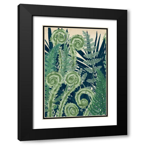 Fiddlehead Waltz I Black Modern Wood Framed Art Print with Double Matting by McCavitt, Naomi