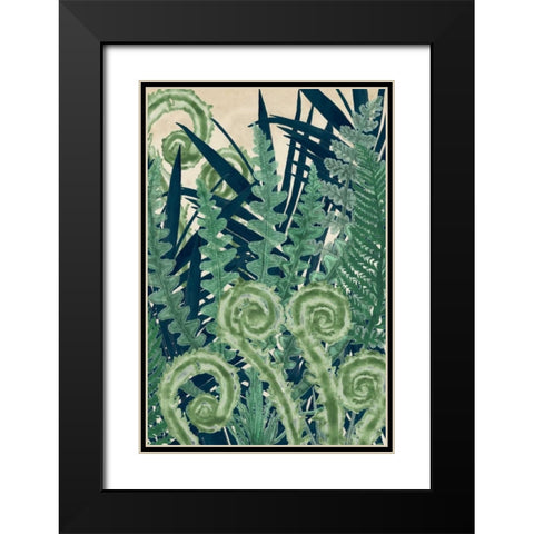 Fiddlehead Waltz II Black Modern Wood Framed Art Print with Double Matting by McCavitt, Naomi