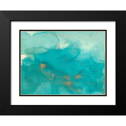 Turquoise Moment II Black Modern Wood Framed Art Print with Double Matting by Combs, Joyce