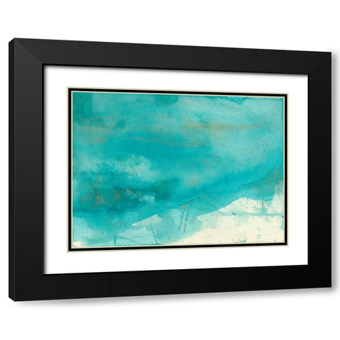 Turquoise Moment IV Black Modern Wood Framed Art Print with Double Matting by Combs, Joyce