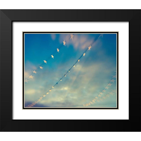 Bokeh Stars II Black Modern Wood Framed Art Print with Double Matting by Quintero, Sonja