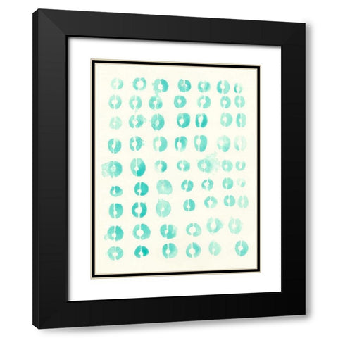 Blue Batik Motif I Black Modern Wood Framed Art Print with Double Matting by Vess, June Erica
