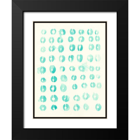Blue Batik Motif I Black Modern Wood Framed Art Print with Double Matting by Vess, June Erica