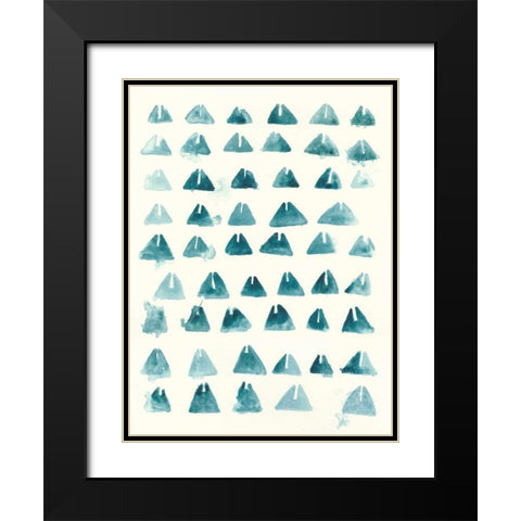 Blue Batik Motif III Black Modern Wood Framed Art Print with Double Matting by Vess, June Erica