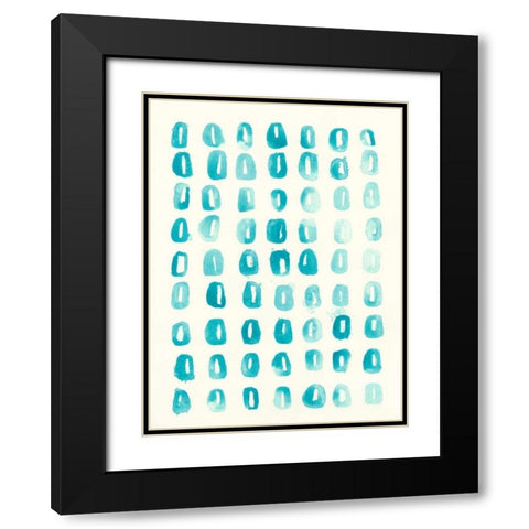 Blue Batik Motif IV Black Modern Wood Framed Art Print with Double Matting by Vess, June Erica