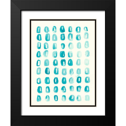Blue Batik Motif IV Black Modern Wood Framed Art Print with Double Matting by Vess, June Erica