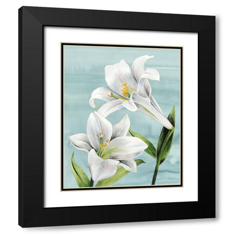 Peaceful Lilies I Black Modern Wood Framed Art Print with Double Matting by Popp, Grace