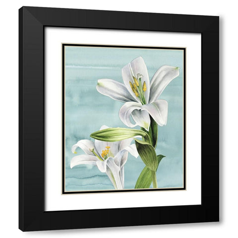 Peaceful Lilies II Black Modern Wood Framed Art Print with Double Matting by Popp, Grace