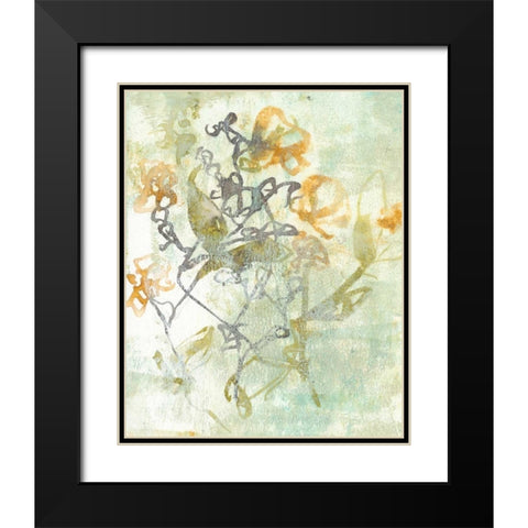 Washed Floral I Black Modern Wood Framed Art Print with Double Matting by Goldberger, Jennifer