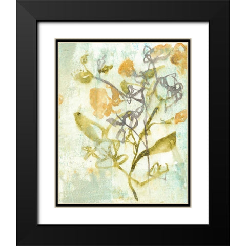 Washed Floral II Black Modern Wood Framed Art Print with Double Matting by Goldberger, Jennifer