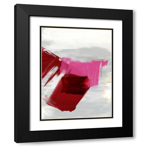 Magenta Abstract II Black Modern Wood Framed Art Print with Double Matting by Jasper, Sisa