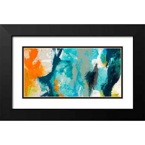 Tidal Abstract II Black Modern Wood Framed Art Print with Double Matting by Jasper, Sisa