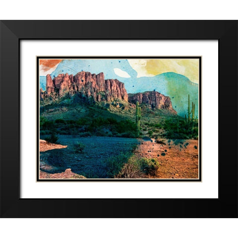 Arizona Abstract  Black Modern Wood Framed Art Print with Double Matting by Jasper, Sisa