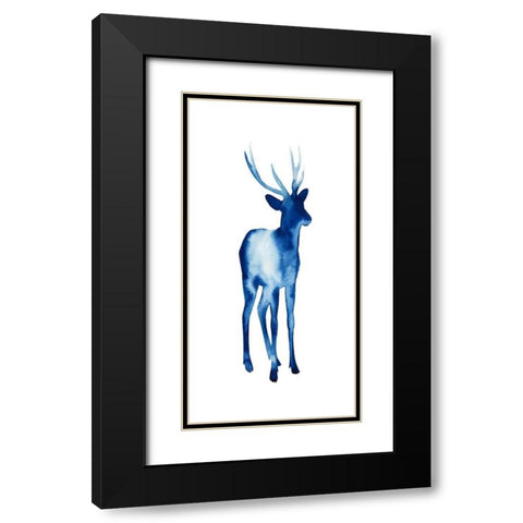 Ink Drop Rusa Deer I Black Modern Wood Framed Art Print with Double Matting by Popp, Grace
