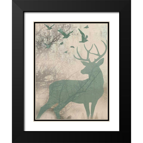 Deer Solace I Black Modern Wood Framed Art Print with Double Matting by Goldberger, Jennifer