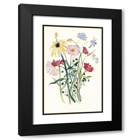 Wildflower Watercolor I Black Modern Wood Framed Art Print with Double Matting by Popp, Grace