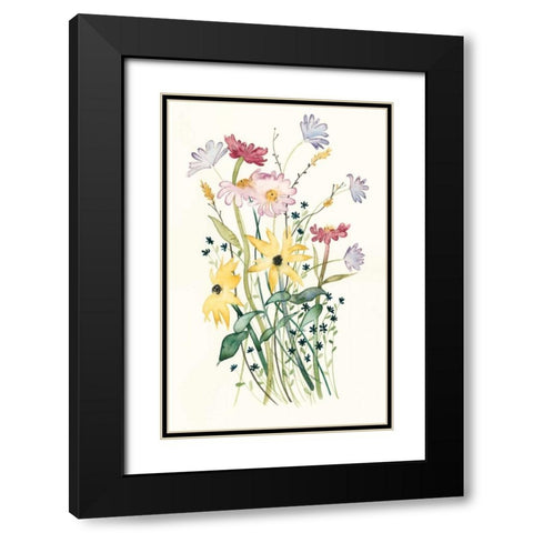 Wildflower Watercolor II Black Modern Wood Framed Art Print with Double Matting by Popp, Grace