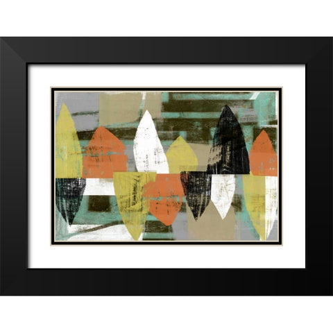 Shape Stack II Black Modern Wood Framed Art Print with Double Matting by Goldberger, Jennifer