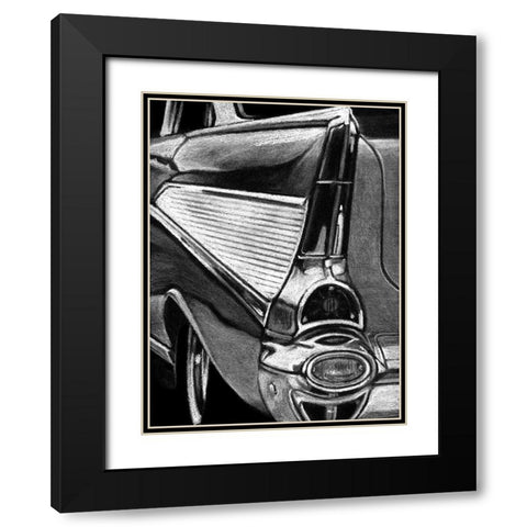 Retro Fins II Black Modern Wood Framed Art Print with Double Matting by Harper, Ethan