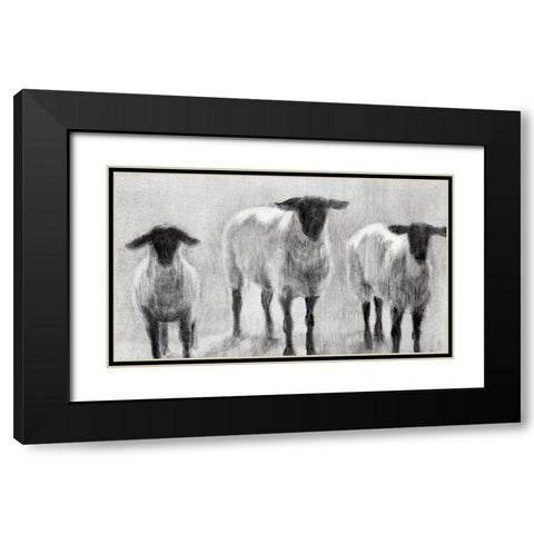 Rustic Sheep II Black Modern Wood Framed Art Print with Double Matting by Harper, Ethan