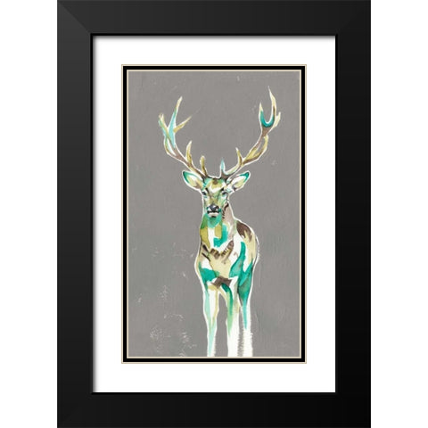 Solitary Deer II Black Modern Wood Framed Art Print with Double Matting by Goldberger, Jennifer