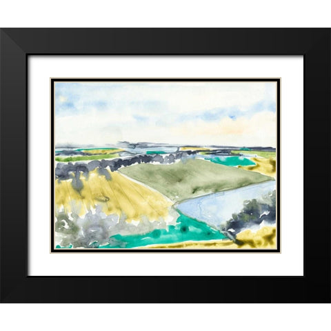 Watercolor Field II Black Modern Wood Framed Art Print with Double Matting by Goldberger, Jennifer