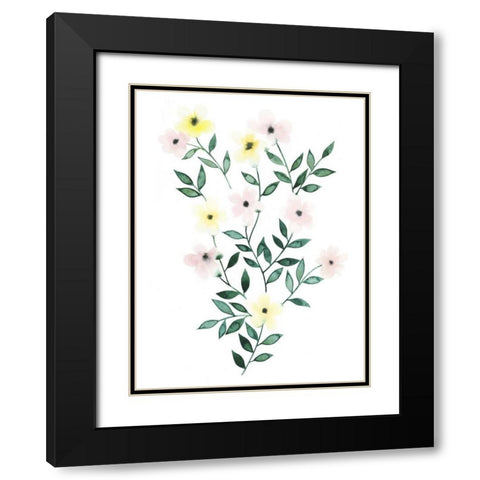 Trellis Flowers I Black Modern Wood Framed Art Print with Double Matting by Popp, Grace