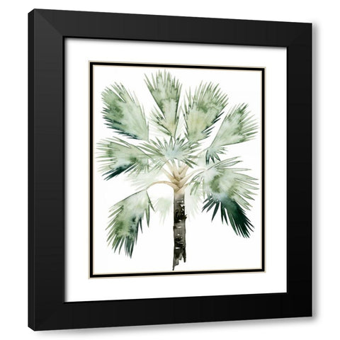 Watercolor Palm of the Tropics I Black Modern Wood Framed Art Print with Double Matting by Popp, Grace
