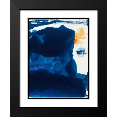 Blue Amore I Black Modern Wood Framed Art Print with Double Matting by Jasper, Sisa