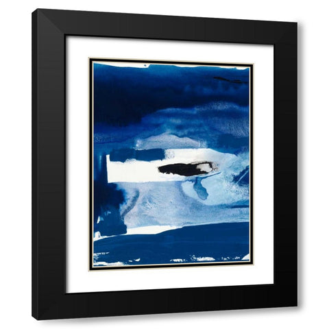 Blue Amore II Black Modern Wood Framed Art Print with Double Matting by Jasper, Sisa