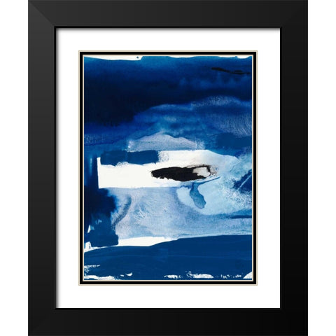 Blue Amore II Black Modern Wood Framed Art Print with Double Matting by Jasper, Sisa