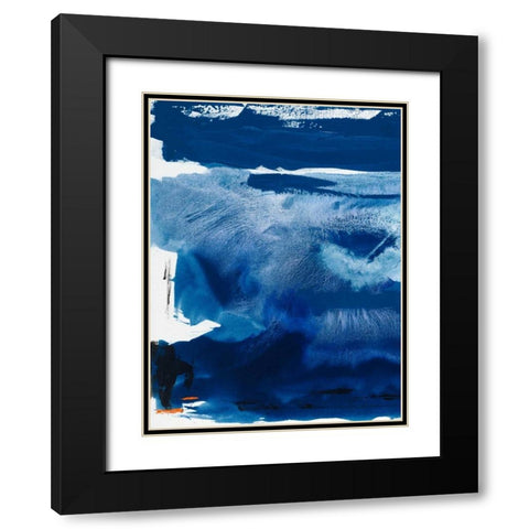 Blue Amore III Black Modern Wood Framed Art Print with Double Matting by Jasper, Sisa